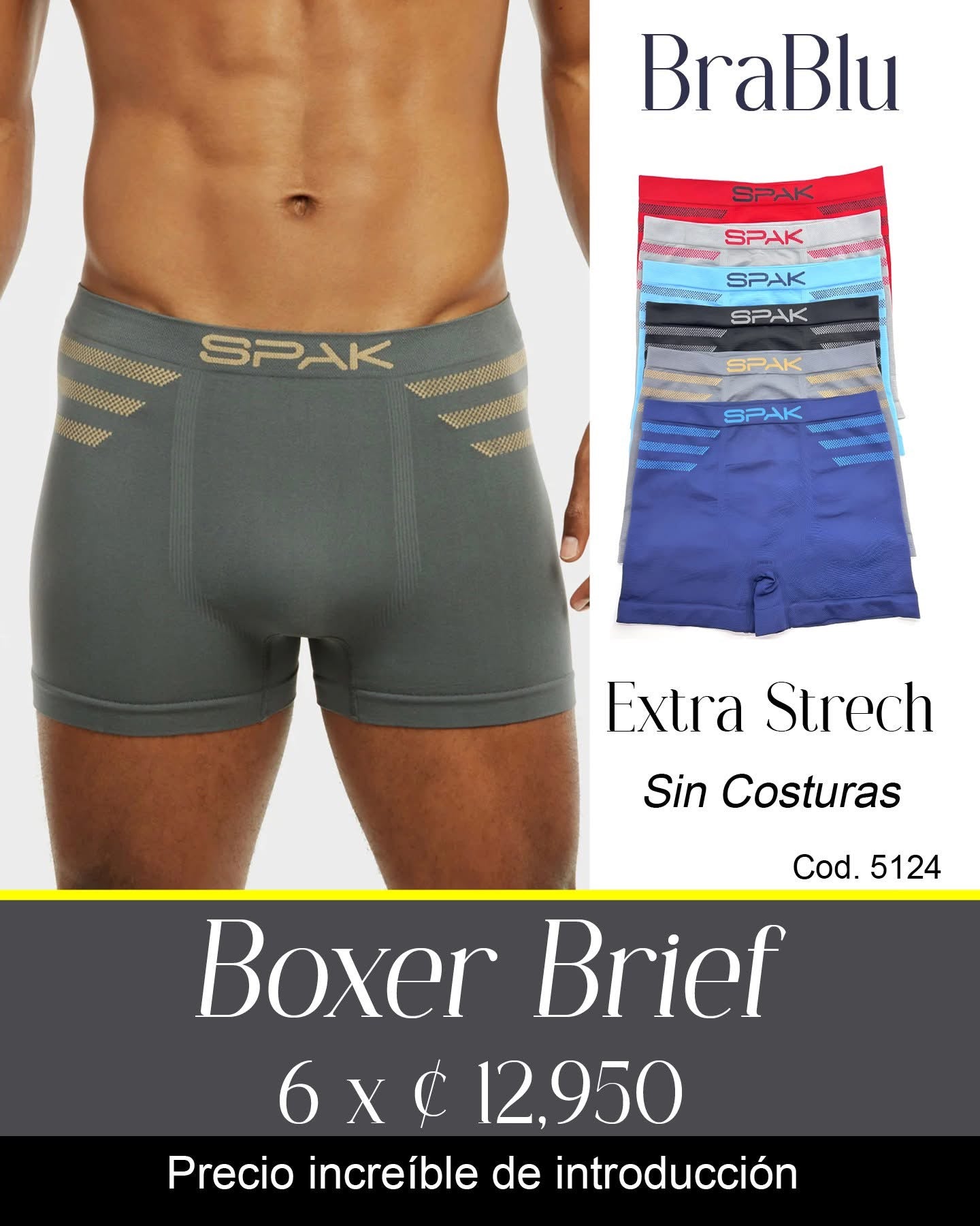 Paquete de 6 BOXER PARA HOMBRE cod 5124