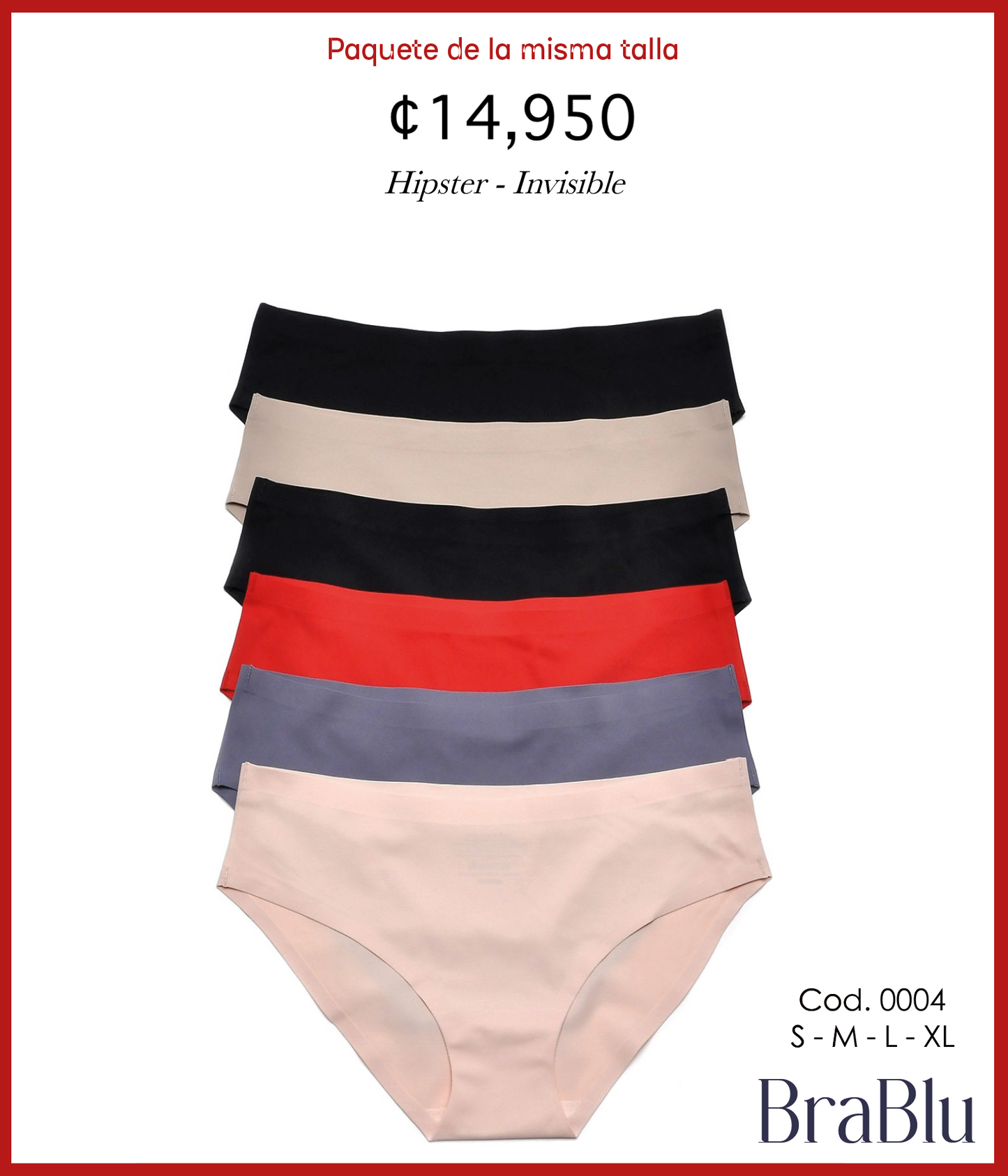 Paquete de 6 Blu Código 0004