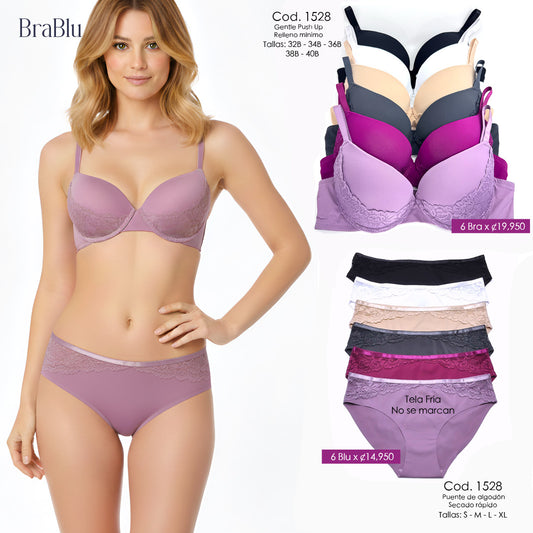 Paquete de 6 Bra Código 1528 Gentle PUSH UP