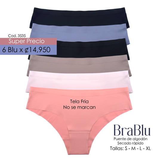 Paquete de 6 Bra Código 3535
