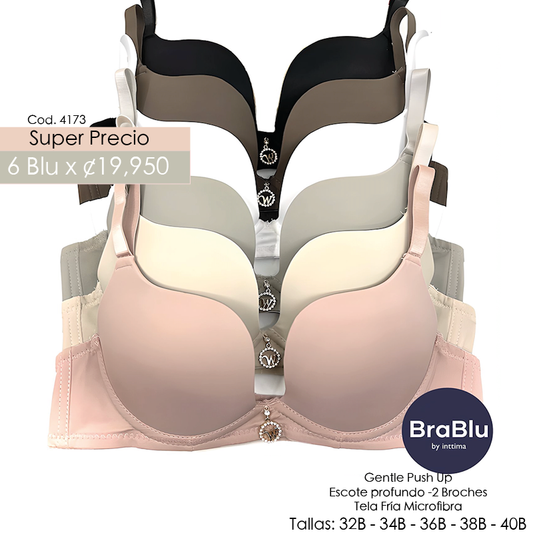 Paquete de 6 Bra Código 4137 Gentle push up Escote profundo
