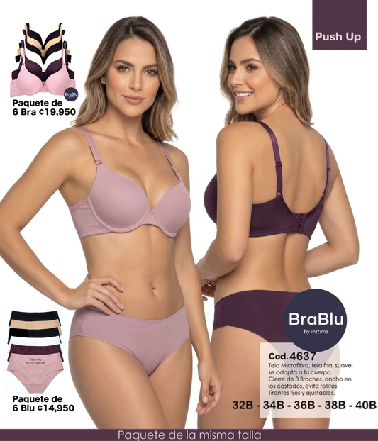 Paquete de 6 Bra Código 4637