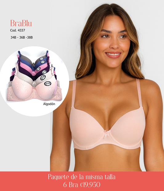 Paquete de 6 Bra Código 4337 Algodón