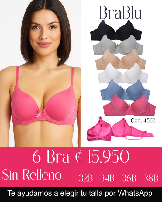 Paquete de 6 Bra Código 4500
