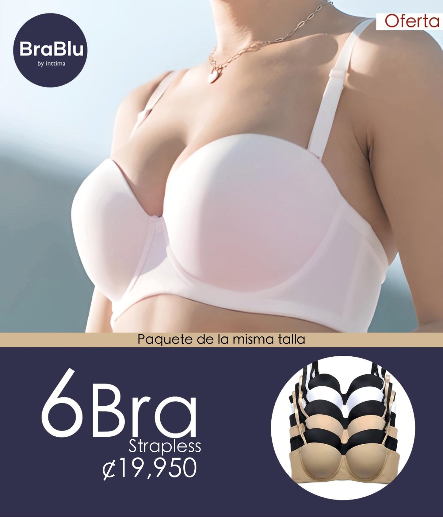 Paquete de 6 Bra Código  2401