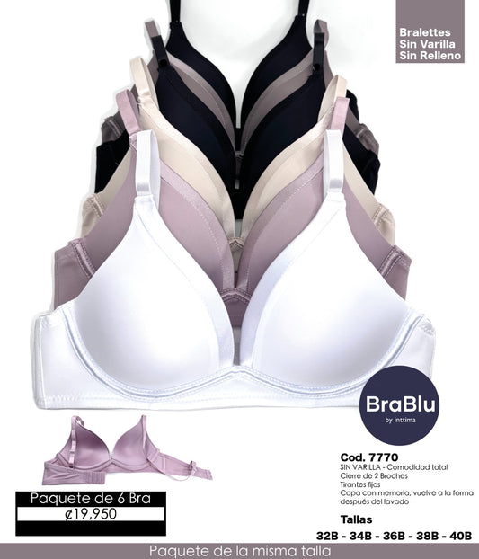Paquete de 6 Bra Código 7770