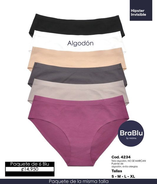 Paquete de 6 Blu Código 4234 algodón
