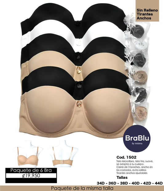 Paquete de 6 Bra Código 1502