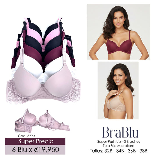 Paquete de 6 Bra Código 3773 - SUPER PUSH UP