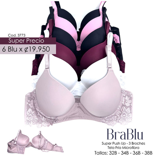 Paquete de 6 Bra Código 3773 - SUPER PUSH UP