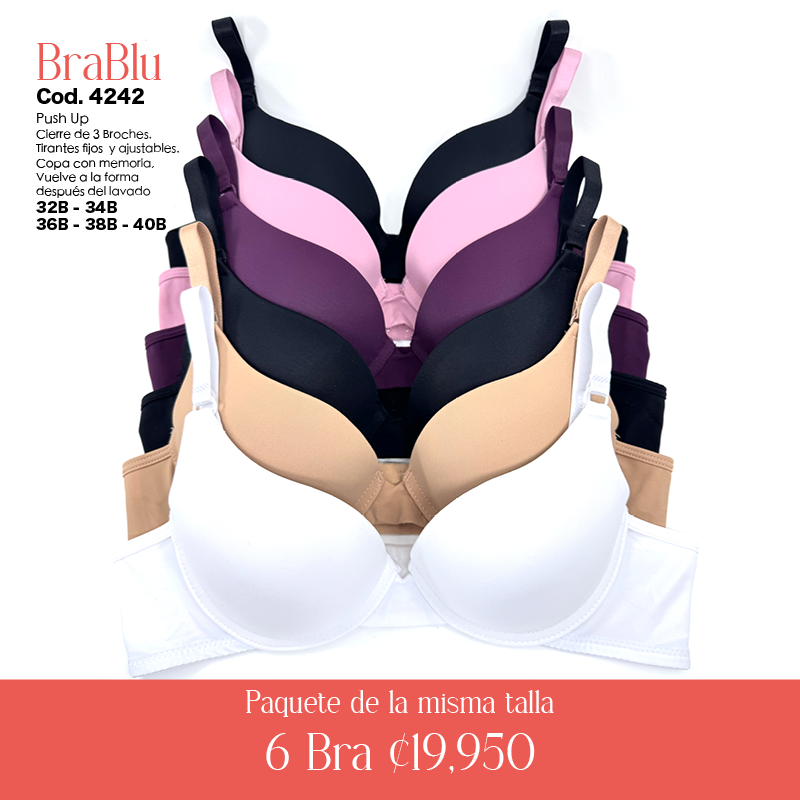Paquete de 6 Bra Código 4242 - PUSH UP