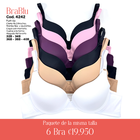 Paquete de 6 Bra Código 4242 - PUSH UP