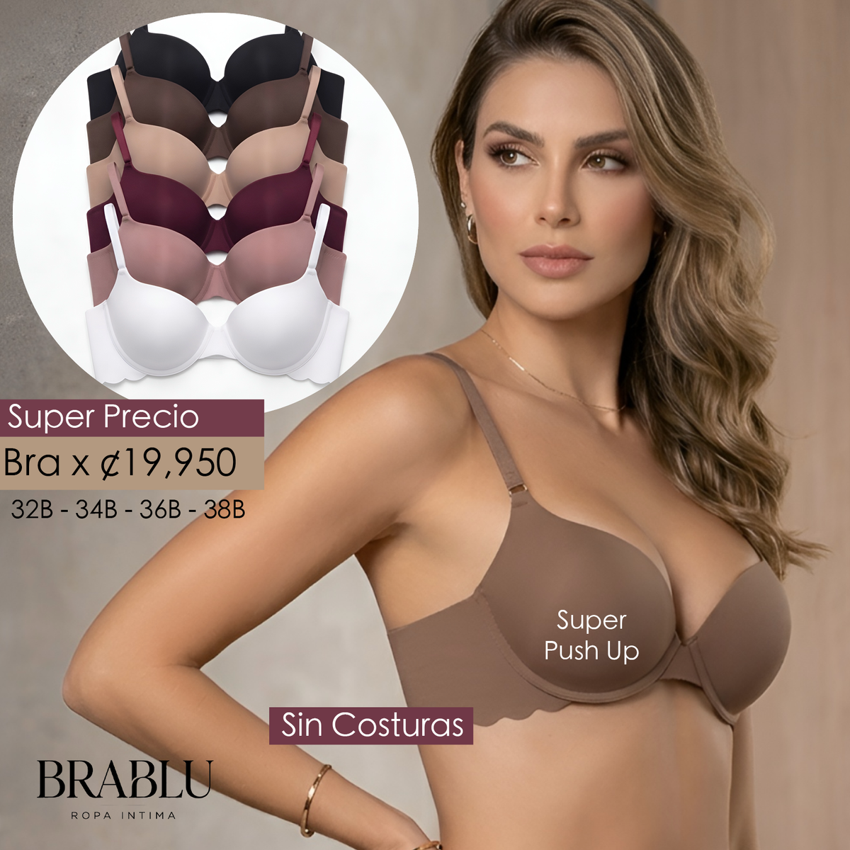 Paquete de 6 Bra Código 5252