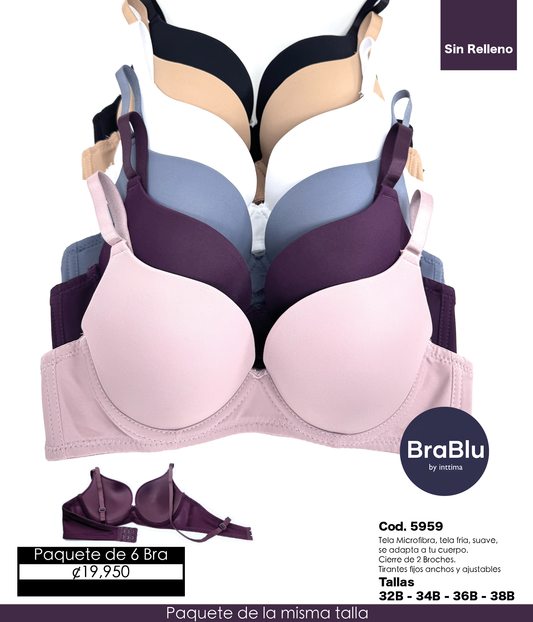 Paquete de 6 Bra Código 5959