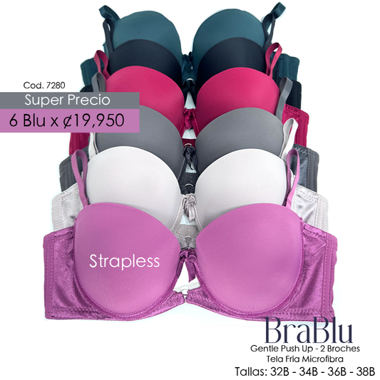 Paquete de 6 Bra Código  7280 Gentle Push Up