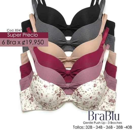 Paquete de 6 Bra Código  8247