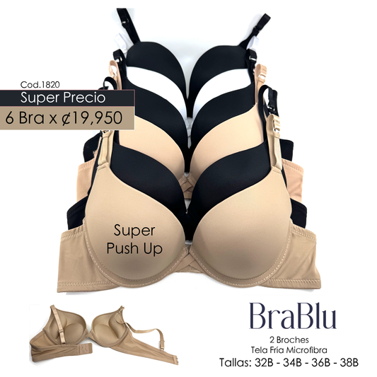 Paquete de 6 Bra Código  1820 SUPER Push Up
