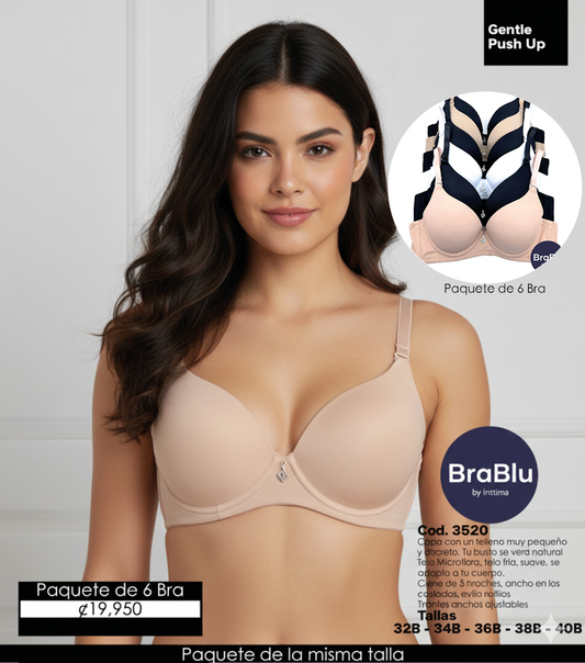 Paquete de 6 Bra Código  3520