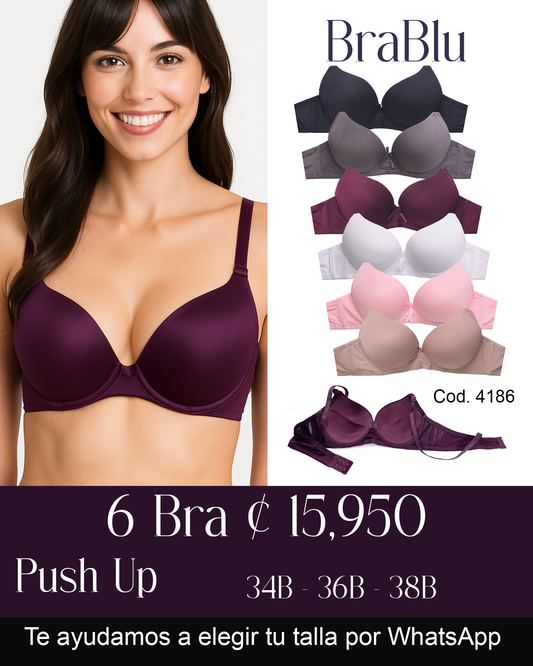 Paquete de 6 Bra Código 4186
